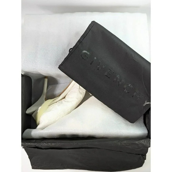 Givenchy Chain Embellished G Woven Ivory Leather Heel Sandals Size 41 MSRP $925 - Picture 11 of 13